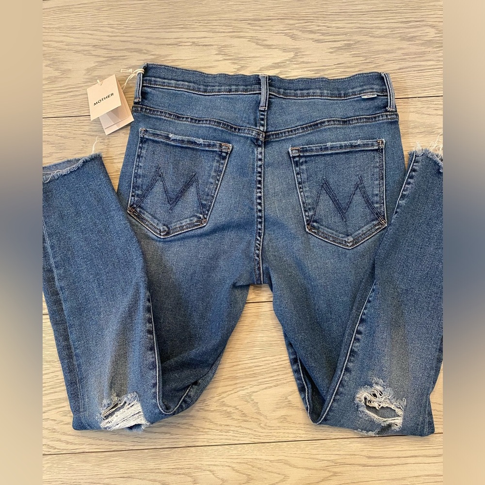 mother denim the stunner ankle zip fray jean - Picture 7 of 11